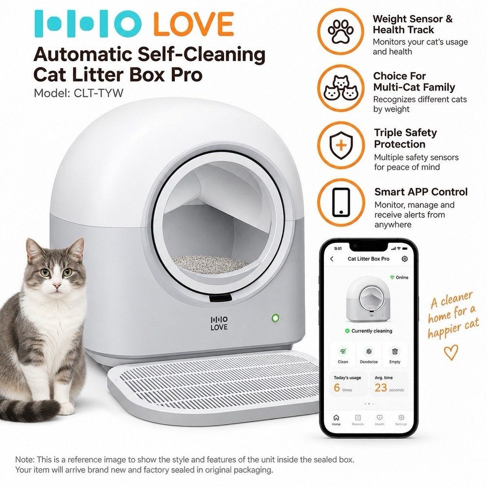 L.O.LOVE Automatic Self Cleaning Cat Litter Box Pro CLT-TYW New Sealed